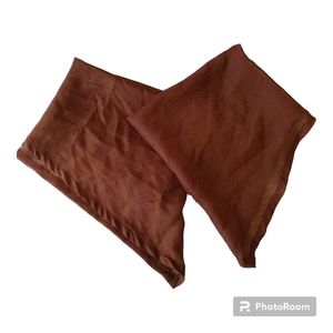 WHOLE HOME 2 Piece Sheer Brown Triangle Café Curtains